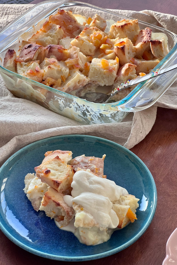 Cranberry orange bread pudding