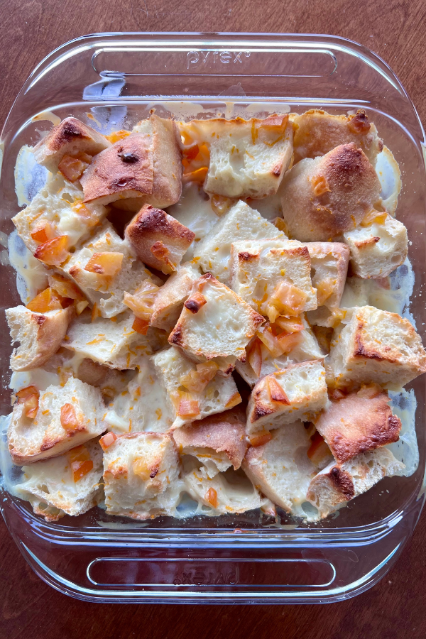 bread pudding with orange sauce